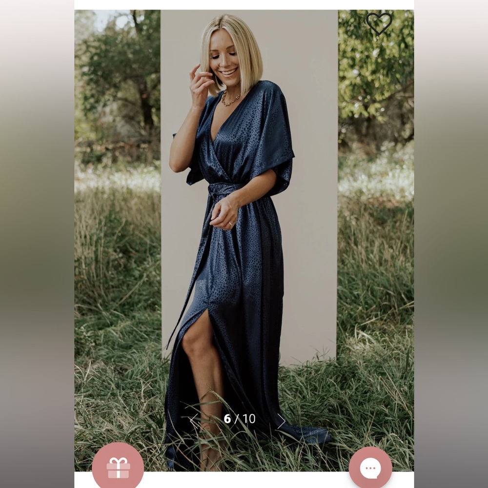 Baltic Born Savannah Navy Print Kimono Dress XL NWT